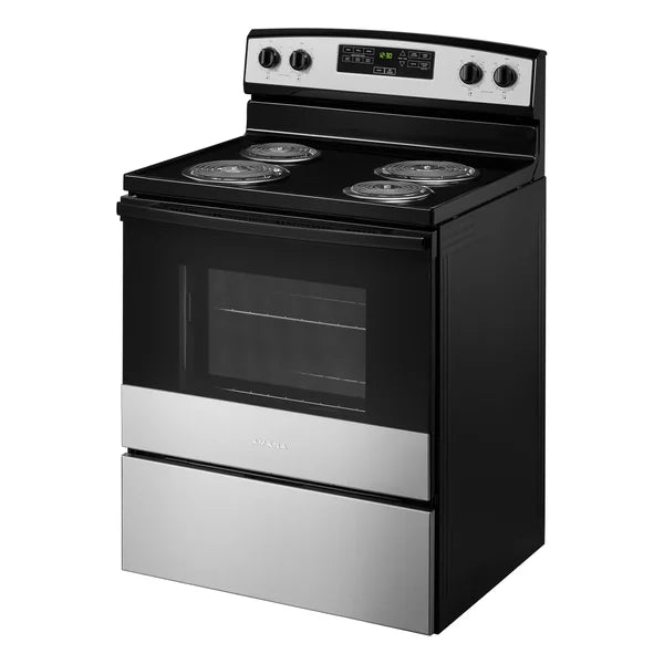 Amana 30 in. 4.8 cu ft. Electric 4 Element Range with Bake Assist S5