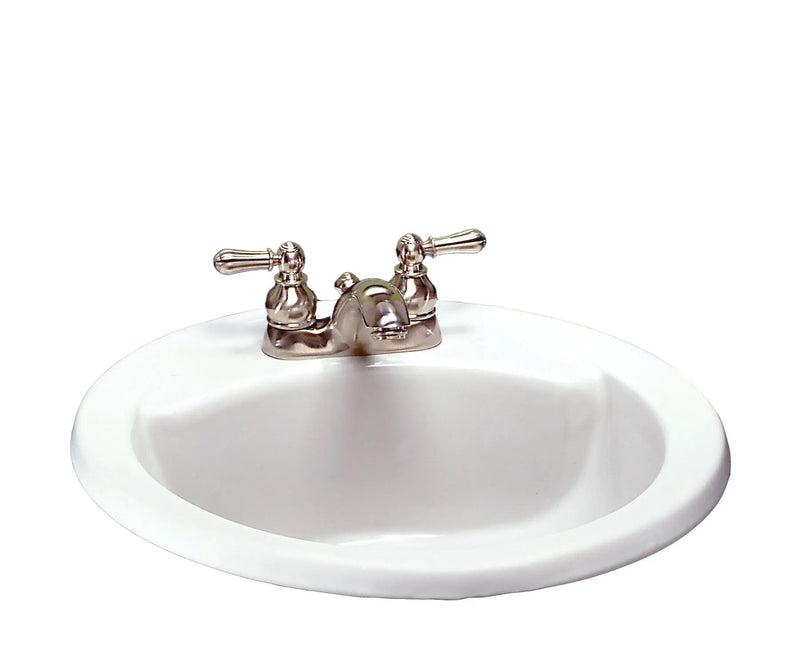 American Standard Cadet Round 4-in Center Drop-In Bathroom Sink/Basin with Overflow, White, 19-in Y9
