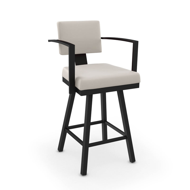 Amisco Akers Swivel Bar Stool with Padded Backrest, Multiple Colours, 30-in G4