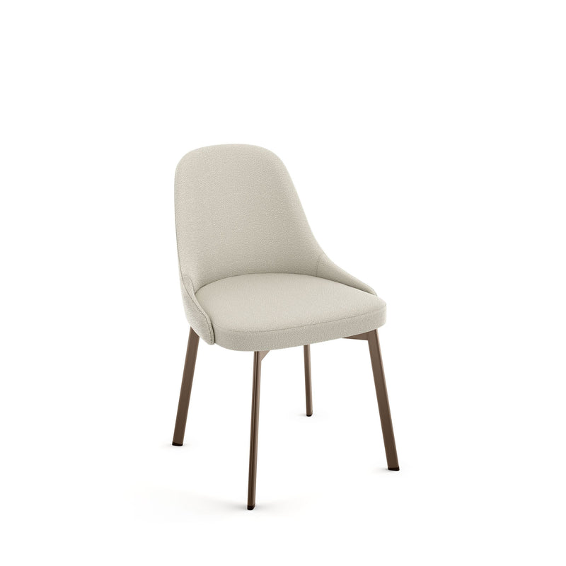 Amisco Harper Upholstered Dining Chair, Boucle Polyester Fabric & Bronze Metal Frame I9