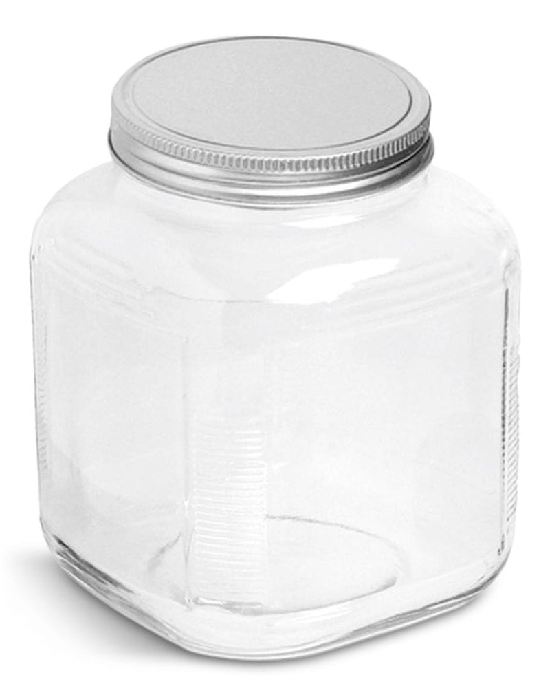 Anchor Hocking Cracker Jar, with Silver Lid, 1-Gal, Clear & Durable Glass A4