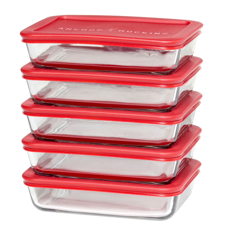 Anchor Hocking Glass Meal Prep Food Storage Container Set, 10-pc H7