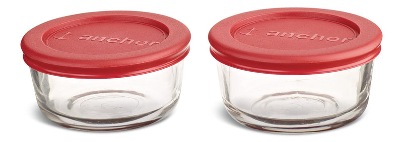 Anchor Hocking Glass Storage Container Set with Lids, 2 Count D9