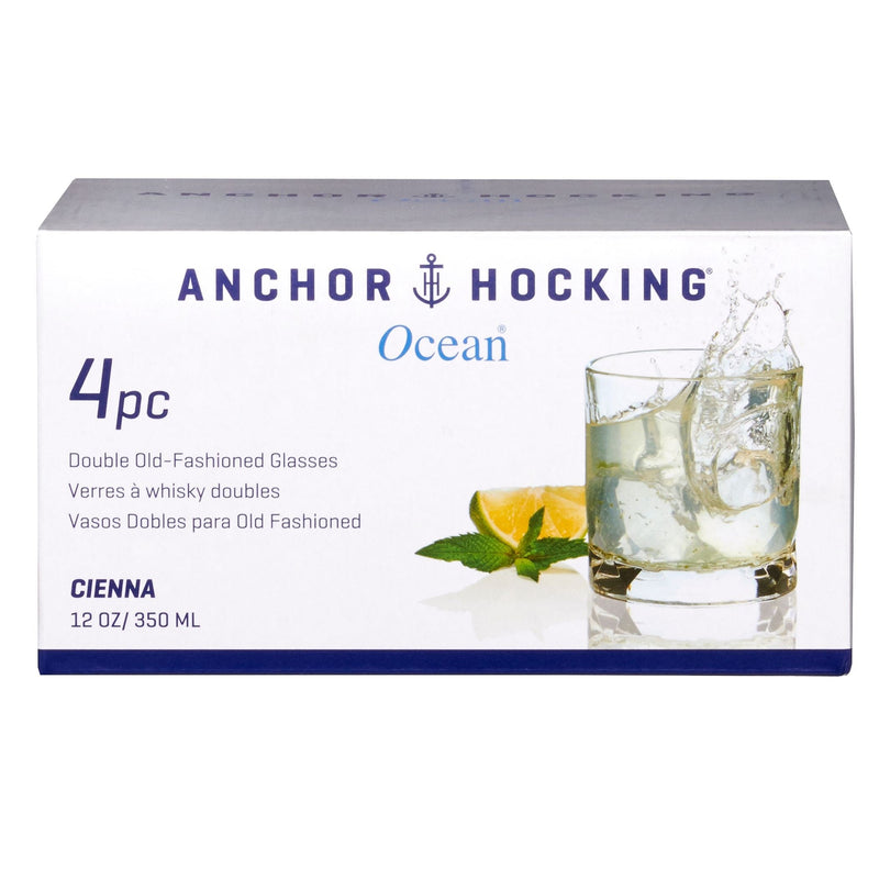 Anchor Hocking Ocean Cienna Rocks Glasses Set, 12-oz, 4-pk B4