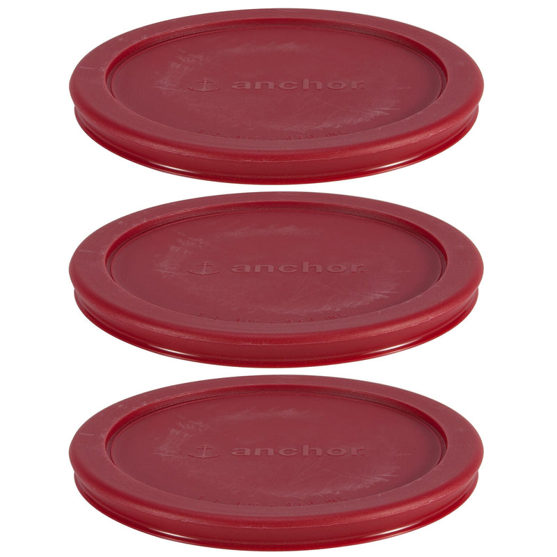 Anchor Hocking Plastic Lid Set, Red, 3-pc x 4-Cup V0