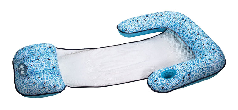 Aqua Inflatable 3-in-1 Luxury Travel Pool Float/Lounger, Blue, 57 x 36-in T7