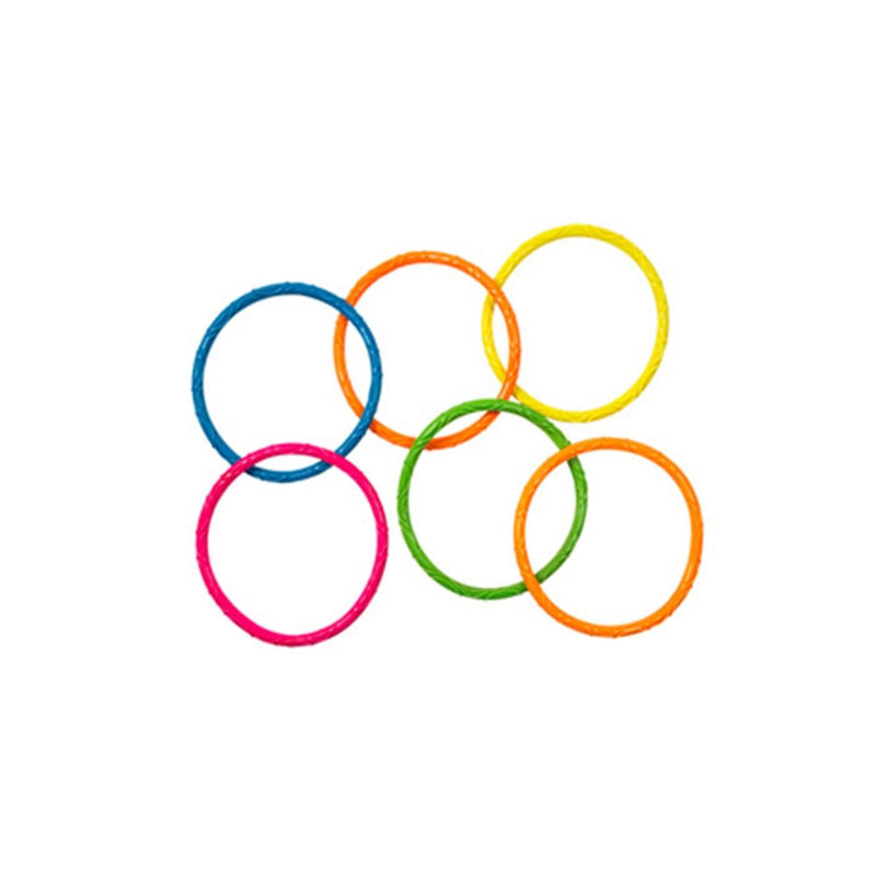 Aqua Leisure Multi-Coloured Neon Dive Rings, 6-pcs, Ages 5+ W5