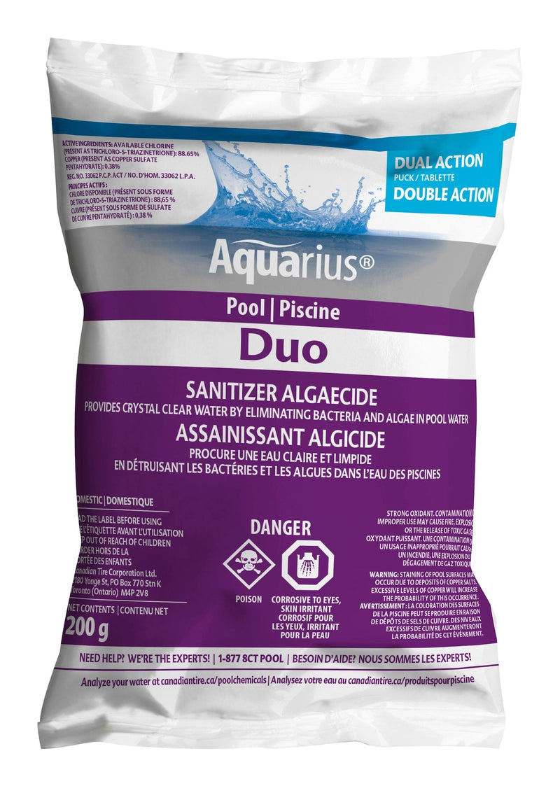 Aquarius Duo Pool Sanitizer & Algaecide, 200-g X8