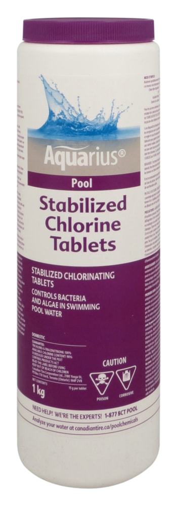 Aquarius Stabilized Chlorine Tablets, 1-kg T3