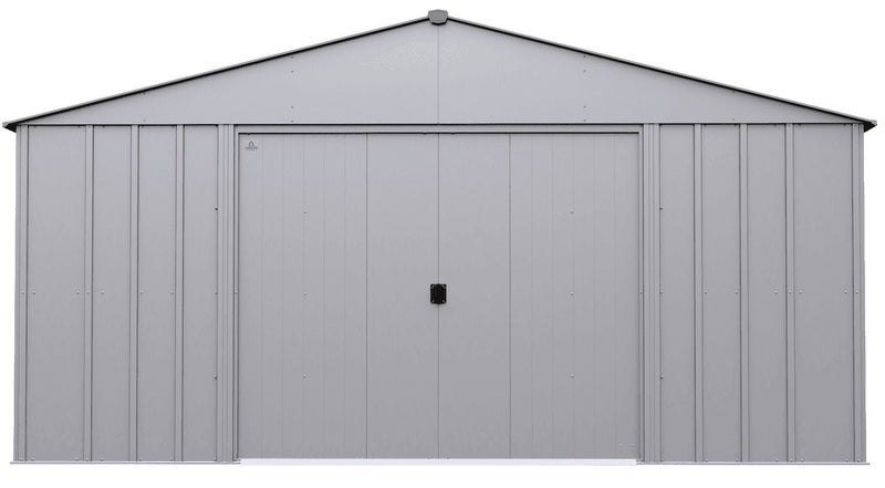 Arrow Classic 14x14-ft Flute Grey Corrosion-Resistant Steel Shed T3