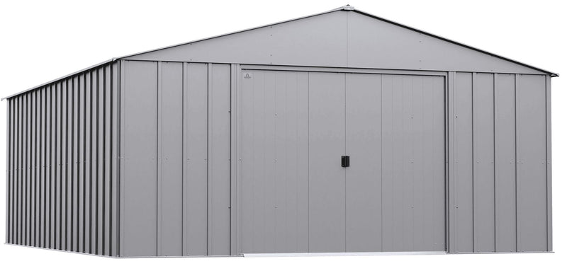 Arrow Classic 14x17-ft Flute Grey Corrosion-Resistant Metal Shed Y2