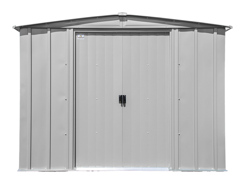 Arrow Classic 8x6-ft Flute Grey Galvanized Steel Storage Shed with Pitched Roof B8