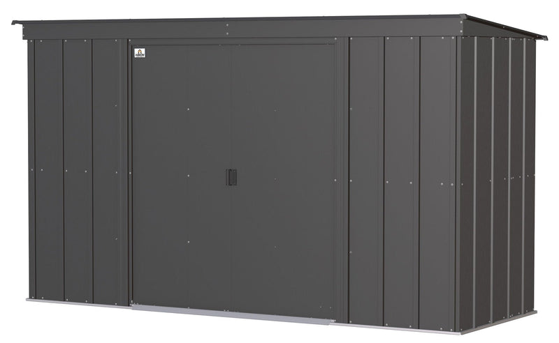 Arrow Classic Galvanized Steel Storage Shed, Charcoal, 10-ft x 4-ft I0