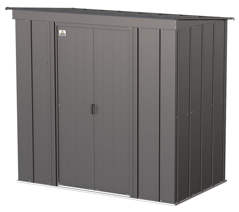 Arrow Classic Galvanized Steel Storage Shed, Charcoal, 6-ft x 4-ft O1