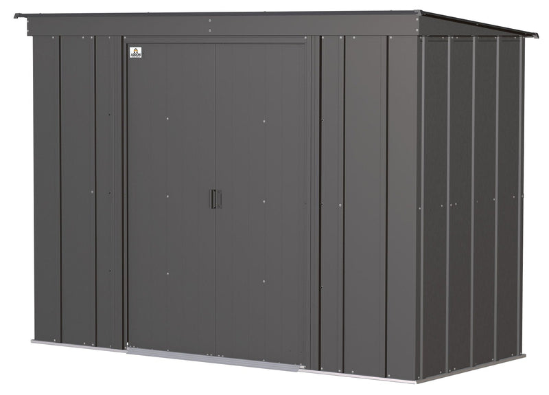 Arrow Classic Galvanized Steel Storage Shed, Charcoal, 8-ft x 4-ft F0
