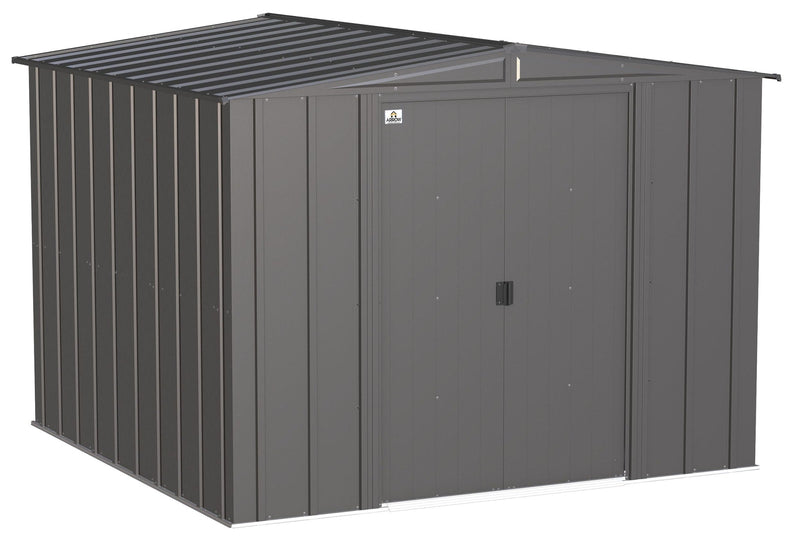 Arrow Classic Galvanized Steel Storage Shed, Charcoal, 8-ft x 8-ft E0