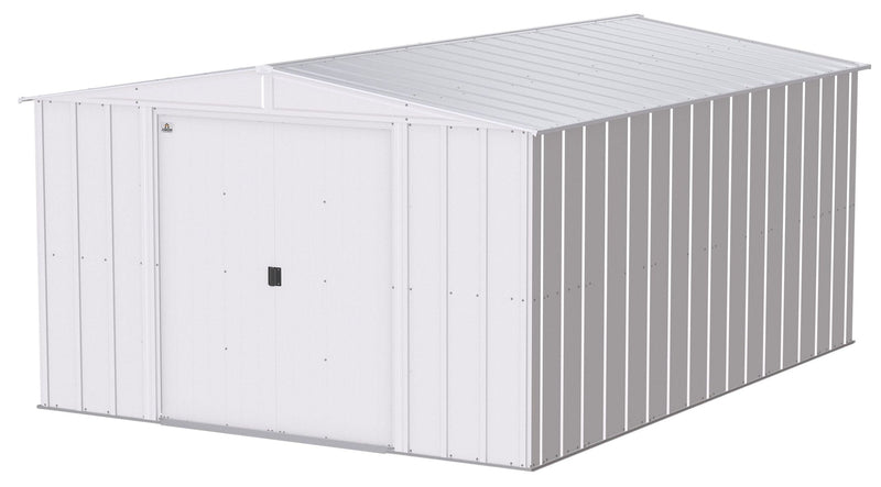 Arrow Classic Galvanized Steel Storage Shed, Flute Grey, 10-ft x 14-ft H2