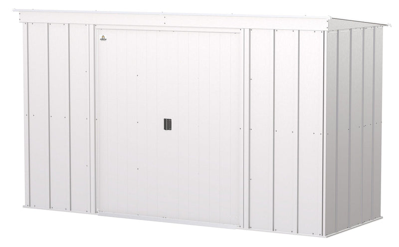 Arrow Classic Galvanized Steel Storage Shed, Flute Grey, 10-ft x 4-ft R2