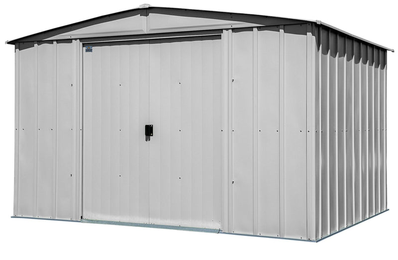 Arrow Classic Galvanized Steel Storage Shed, Flute Grey, 10-ft x 8-ft L4
