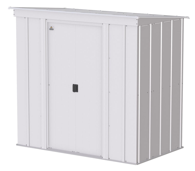 Arrow Classic Galvanized Steel Storage Shed, Flute Grey, 6-ft x 4-ft M1