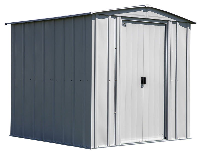 Arrow Classic Galvanized Steel Storage Shed, Flute Grey, 6-ft x 7-ft C6