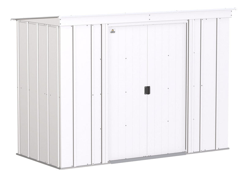 Arrow Classic Galvanized Steel Storage Shed, Flute Grey, 8-ft x 4-ft D2