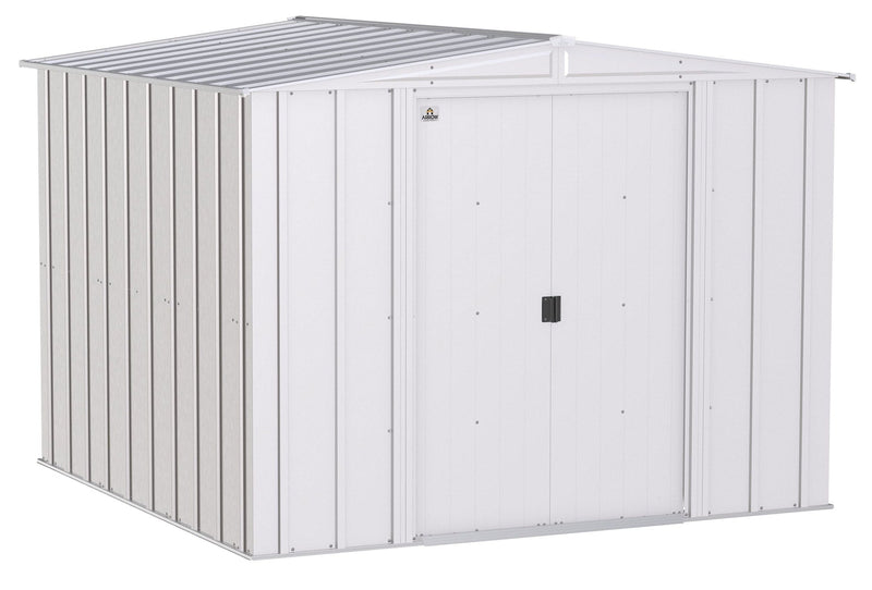 Arrow Classic Galvanized Steel Storage Shed, Flute Grey, 8-ft x 8-ft J9