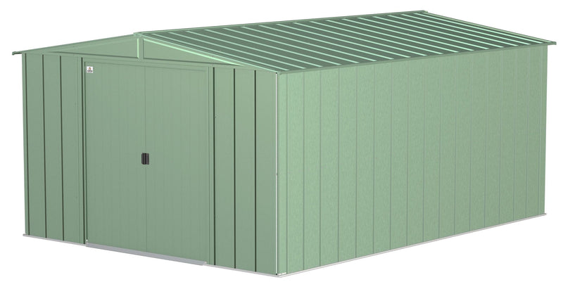 Arrow Classic Galvanized Steel Storage Shed, Sage Green, 10-ft x 14-ft F5