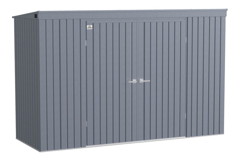 Arrow Elite Steel Storage Shed with Pent Roof, Anthracite, 10-ft x 4-ft C4