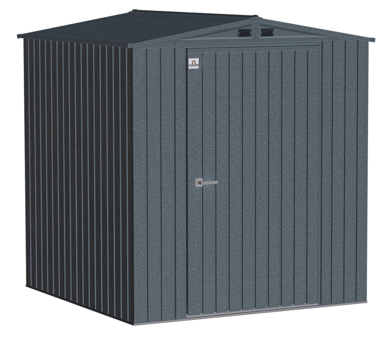 Arrow Elite Steel Storage Shed with Pent Roof, Anthracite, 6-ft x 6-ft J2