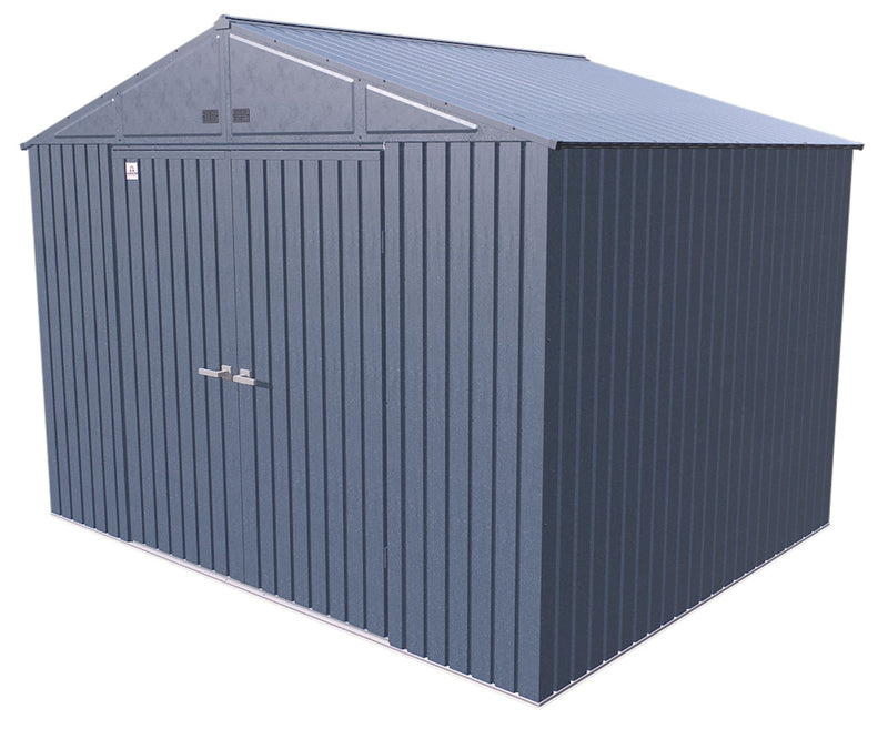 Arrow Elite Steel Storage Shed with Pent Roof, Blue Grey, 10-ft x 8-ft W1