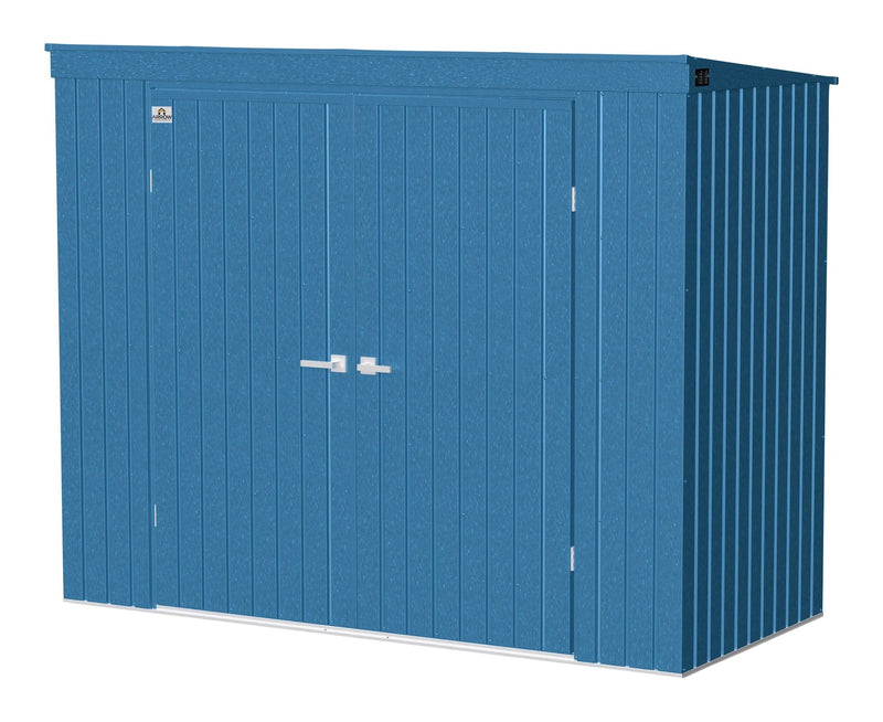 Arrow Elite Steel Storage Shed with Pent Roof, Blue Grey, 8-ft x 4-ft R2