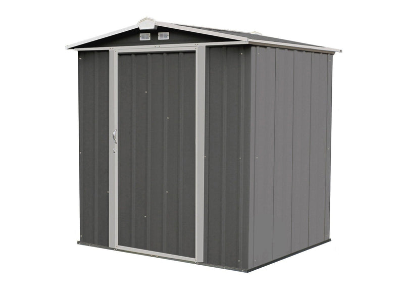 Arrow EZEE Galvanized Steel Storage Shed with Low Gable Roof, Charcoal/Cream, 6-ft x 5-ft E2