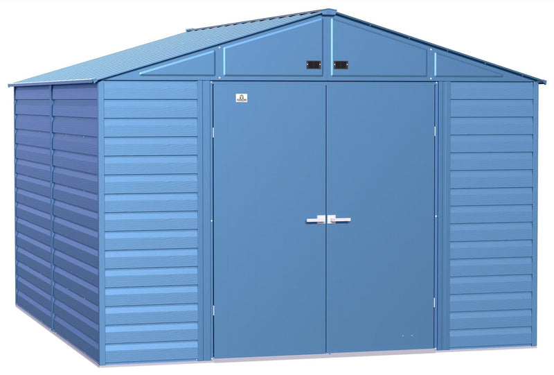Arrow Select Galvanized Steel Storage Shed, Blue Grey, 10-ft x 12-ft V8