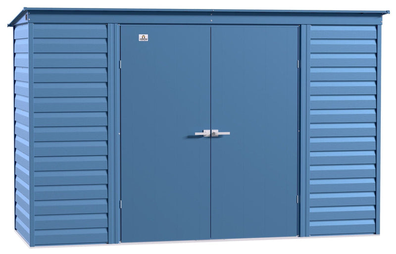 Arrow Select Galvanized Steel Storage Shed, Blue Grey, 10-ft x 4-ft Z2