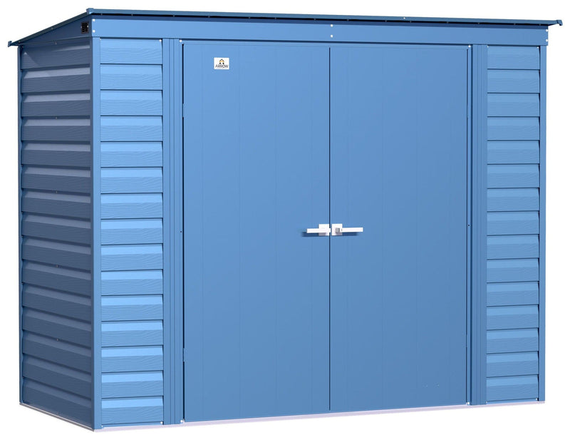 Arrow Select Galvanized Steel Storage Shed, Blue Grey, 8-ft x 4-ft S5