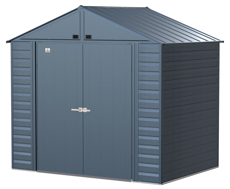 Arrow Select Galvanized Steel Storage Shed, Blue Grey, 8-ft x 6-ft E8