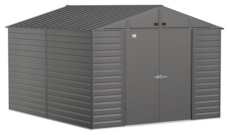 Arrow Select Galvanized Steel Storage Shed, Charcoal, 10-ft x 12-ft N1