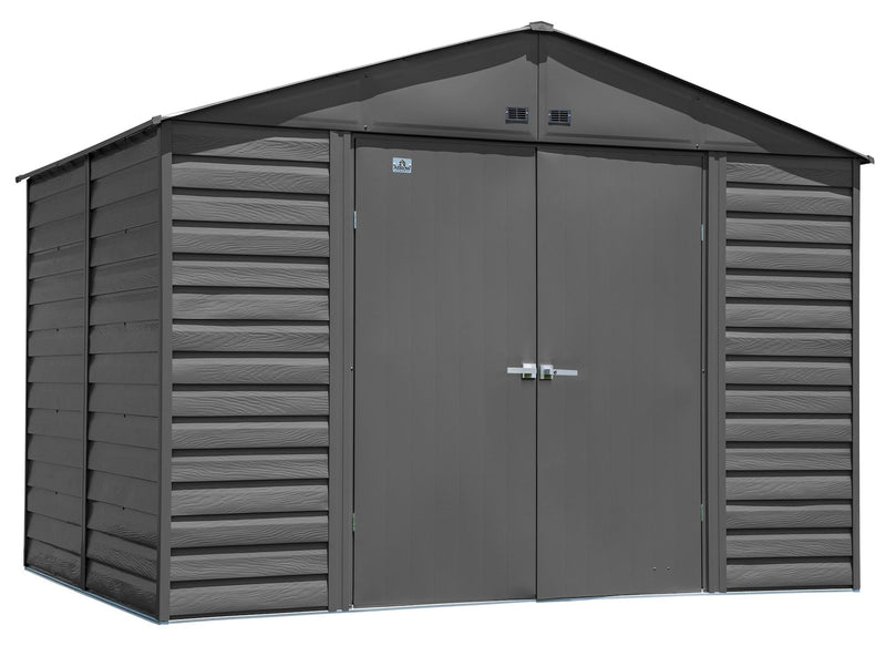 Arrow Select Galvanized Steel Storage Shed, Charcoal, 10-ft x 8-ft X0