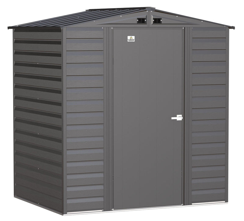 Arrow Select Galvanized Steel Storage Shed, Charcoal, 6-ft x 5-ft Q7