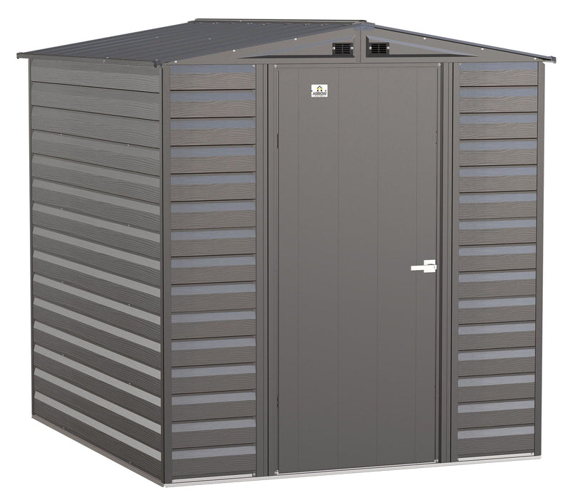 Arrow Select Galvanized Steel Storage Shed, Charcoal, 6-ft x 7-ft M7