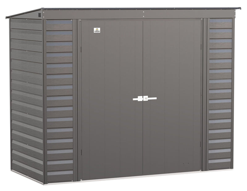 Arrow Select Galvanized Steel Storage Shed, Charcoal, 8-ft x 4-ft Y8