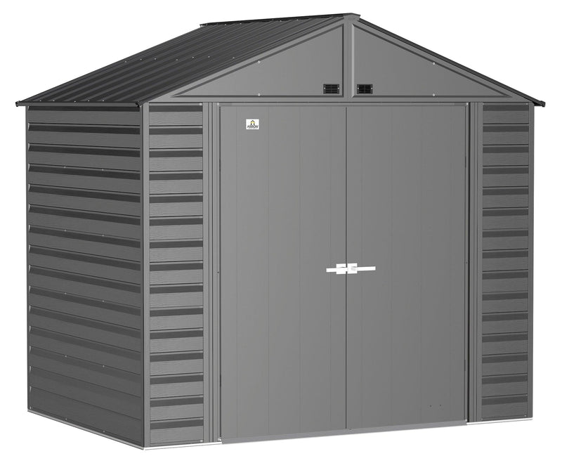 Arrow Select Galvanized Steel Storage Shed, Charcoal, 8-ft x 6-ft Q0