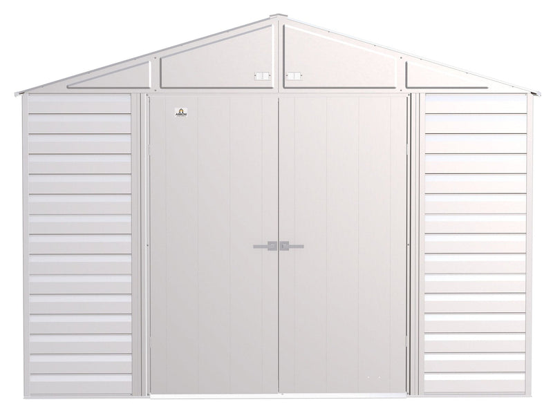 Arrow Select Galvanized Steel Storage Shed, Flute Grey, 10-ft x 12-ft E1
