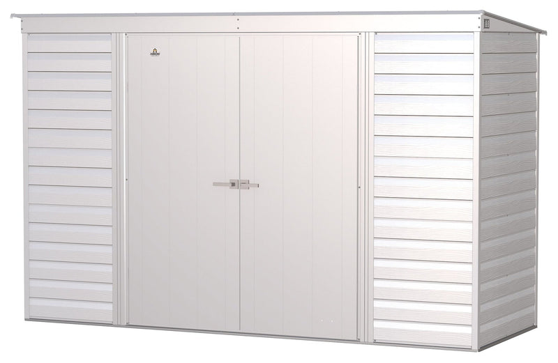 Arrow Select Galvanized Steel Storage Shed, Flute Grey, 10-ft x 4-ft A1