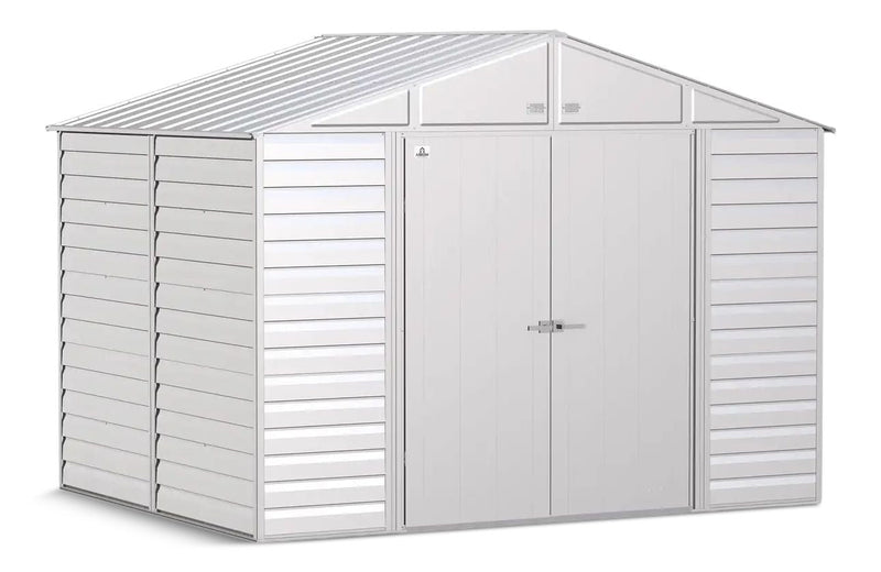 Arrow Select Galvanized Steel Storage Shed, Flute Grey, 10-ft x 8-ft A9