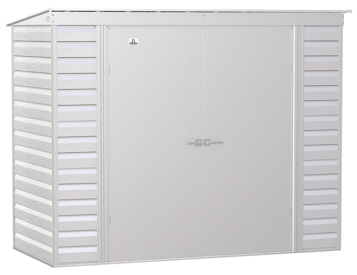 Arrow Select Galvanized Steel Storage Shed, Flute Grey, 8-ft x 4-ft