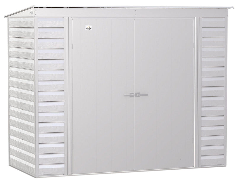 Arrow Select Galvanized Steel Storage Shed, Flute Grey, 8-ft x 4-ft E8