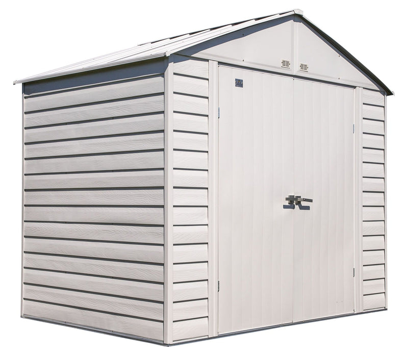 Arrow Select Galvanized Steel Storage Shed, Flute Grey, 8-ft x 6-ft N7