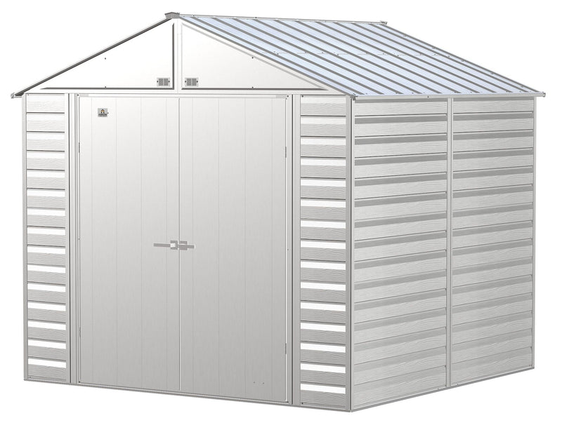 Arrow Select Galvanized Steel Storage Shed, Flute Grey, 8-ft x 8-ft Q0